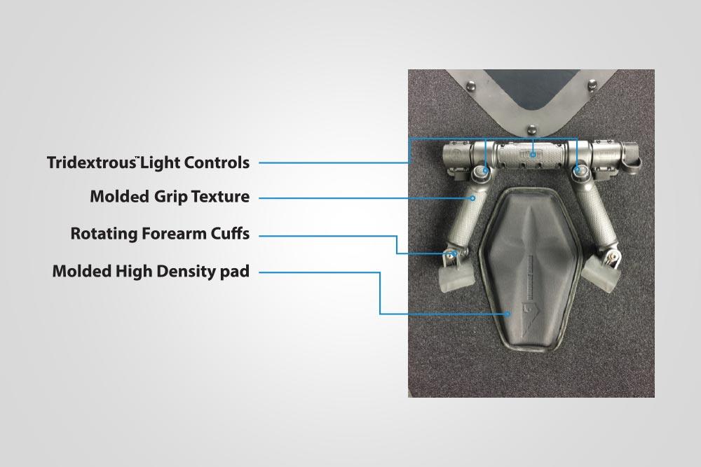 VENGEANCE hard armor shield with tridextrous handle